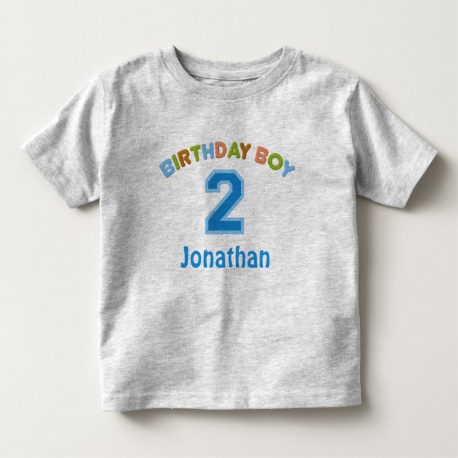 Camiseta Infantil Garoto de aniversário personalizado (2 anos) (Frente)