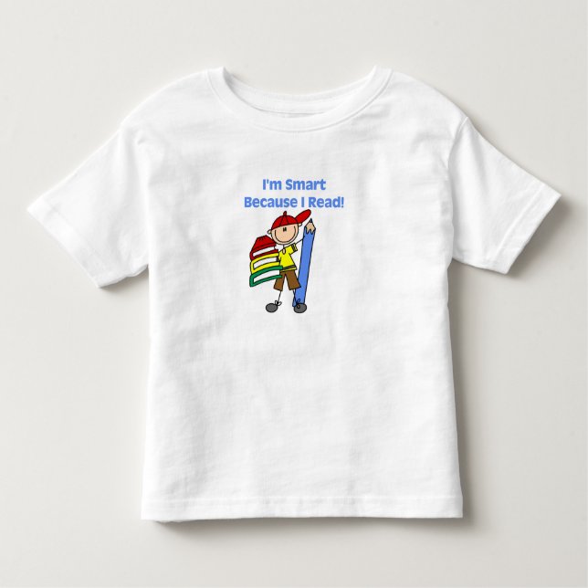 Camiseta Infantil Garoto Inteligente Porque Li (Frente)