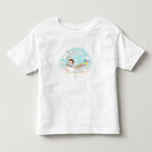 Camiseta Infantil Garoto sentado num barco de papel