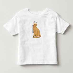 Camiseta Infantil Gata como Noiva com Véu