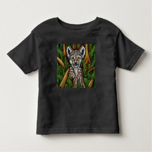 Camiseta Infantil Gatinho bonito e adorável do Lynx
