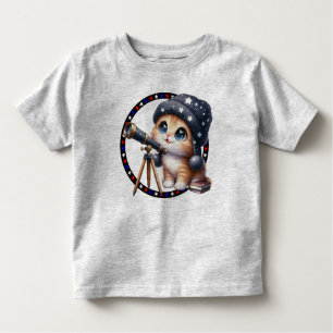 Camiseta Infantil Gatinho de astronomia Toddler T-shirt