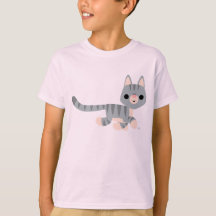 Camiseta Infantil Gatinho de Desenho Fofo