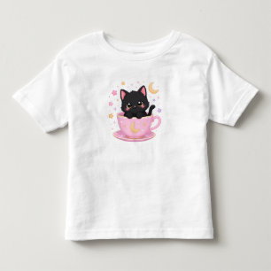 Camiseta Infantil gatinho fofo em xícara
