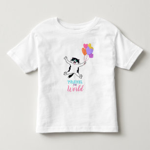 Camiseta Infantil Gatinho Fofo Viaja Pelo Mundo