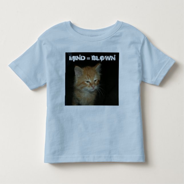 Camiseta Infantil Gatinho "MIND = BLOWN" Toddler Ringer T-Shirt (Frente)