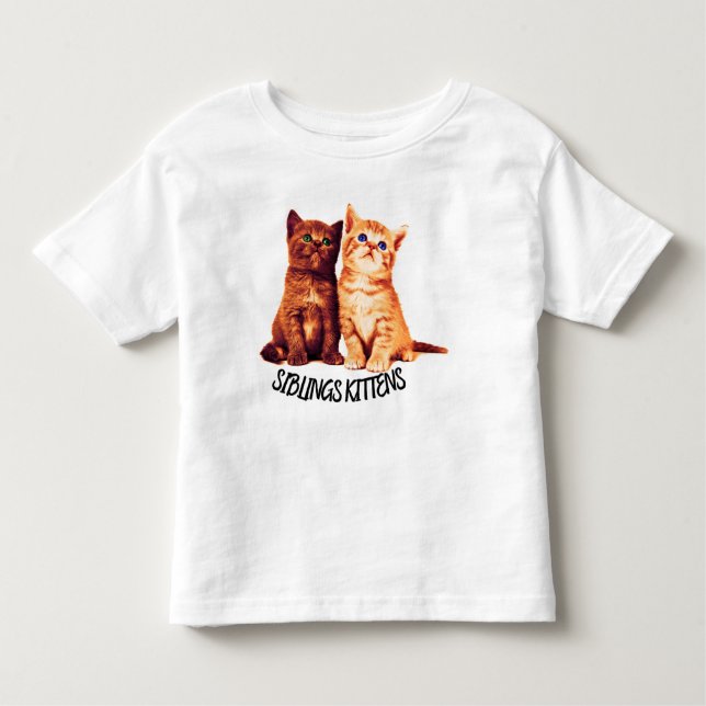 Camiseta Infantil Gatinhos irmãos, dois gatos fofos (Frente)