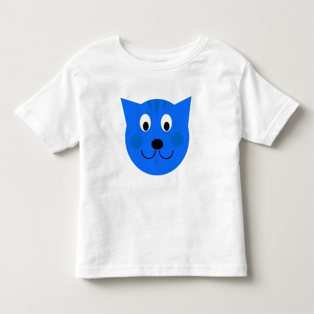 Camiseta Infantil Gato Azul Personalizado/Gatinho/Gatinho Tiger Todd (Frente)