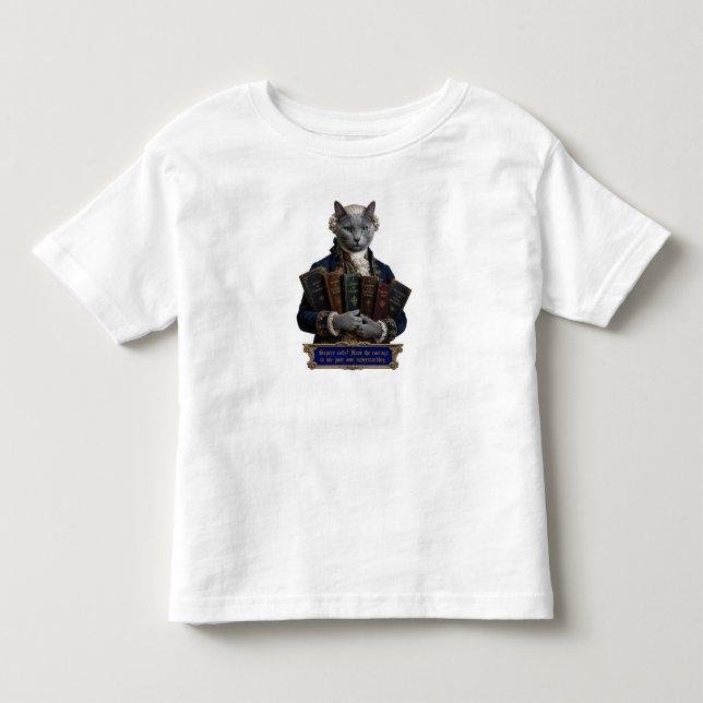 Camiseta Infantil Gato Azul Russo Immanuel Kant (Frente)