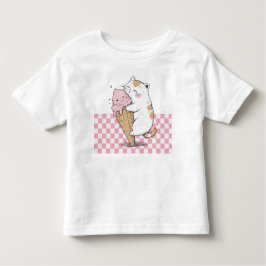 Camiseta Infantil Gato bonito com Cone Sorvete