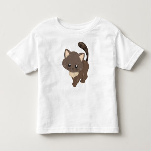 Camiseta Infantil Gato Bonito, Gato Marrom, Gato Pequeno, Gatinho, G