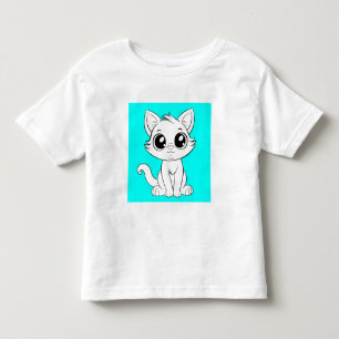 Camiseta Infantil Gato Branco Bonito Adorável
