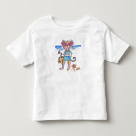 Camiseta Infantil Gato Caprichoso Fofo na Praia