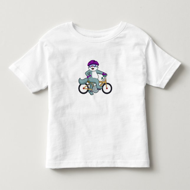 Camiseta Infantil Gato com Bicicleta (Frente)