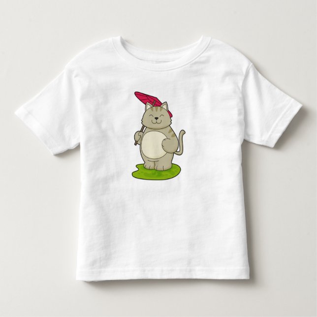 Camiseta Infantil Gato com guarda-chuva (Frente)