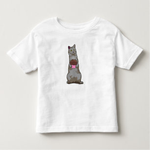 Camiseta Infantil Gato com Muffin