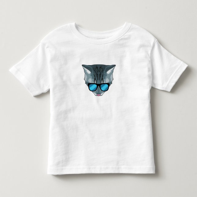 Camiseta Infantil Gato com óculos de sol (Frente)