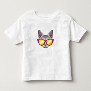 Camiseta Infantil Gato com óculos de sol
