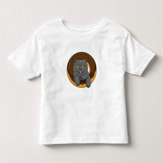 Camiseta Infantil Gato com Rosquinha (Frente)