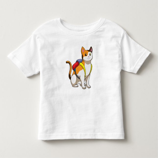 Camiseta Infantil Gato com Satchel (Frente)