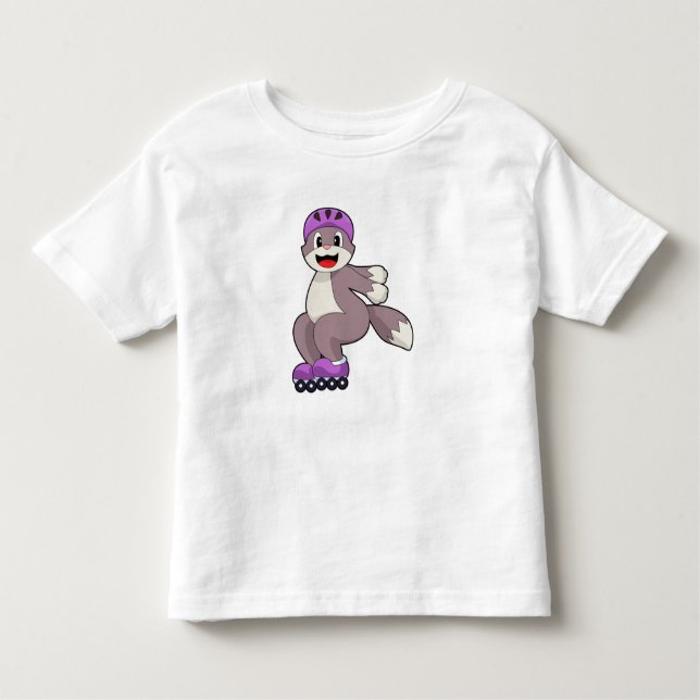 Camiseta Infantil Gato com skates (Frente)