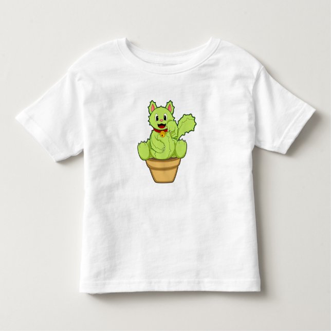 Camiseta Infantil Gato como Cactus (Frente)