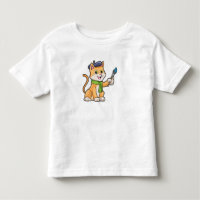 Gato como Pintor com Pincel e Escarpo