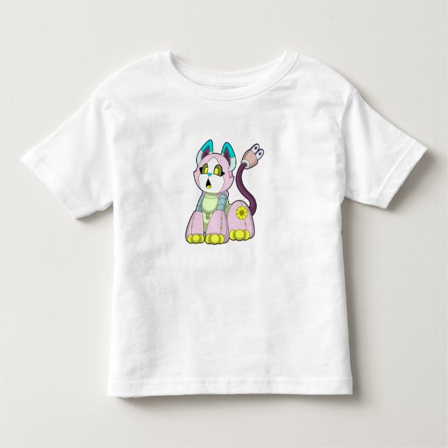 Camiseta Infantil Gato como Robô (Frente)