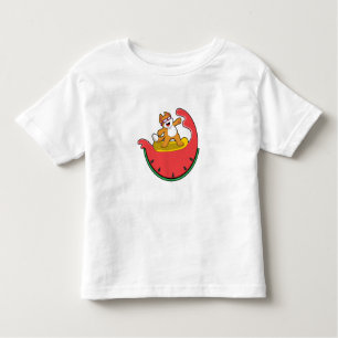 Camiseta Infantil Gato como Surfista com Melancia
