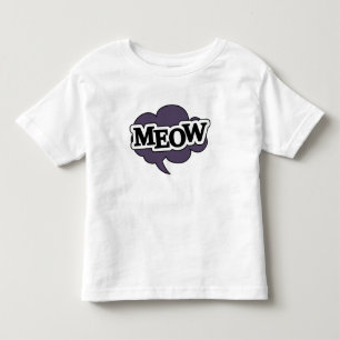 Camiseta Infantil Gato de bolha de fala diz meow