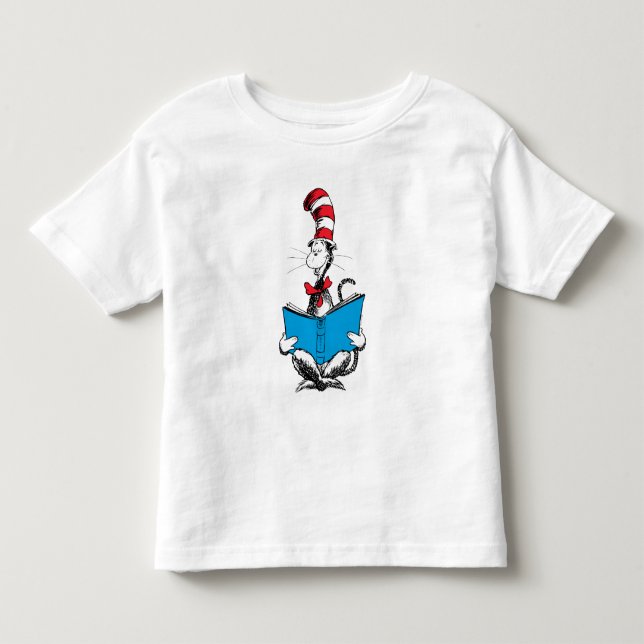 Camiseta Infantil Gato de Chapéu Lendo (Frente)