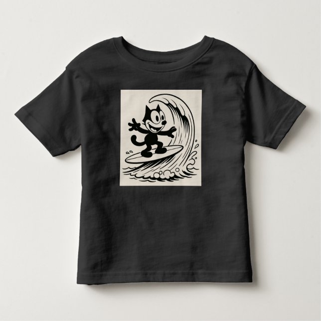 Camiseta Infantil Gato de surfe (Frente)