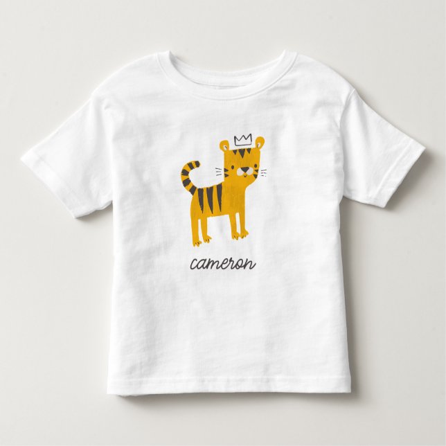 Camiseta Infantil Gato de Tigre Selvagem (Frente)