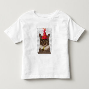 Camiseta Infantil Gato de Tortoisinferno com Chapéu de Festa