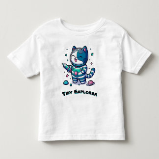 Camiseta Infantil 🚀 Gato Espacial Fofo Astronauta 🐱