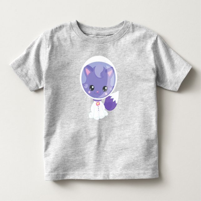 Camiseta Infantil Gato Espacial, Gato Bonito, Astronauta, Cosmonauta (Frente)