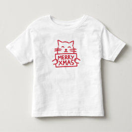 Camiseta Infantil Gato Fofo Feliz Natal