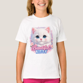 Camiseta Infantil Gato Fofo Kitty Linda