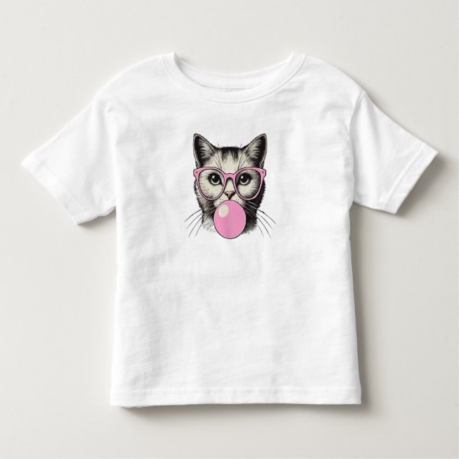 Camiseta Infantil Gato Fofo para Mulheres Amo Gato Engraçado (Frente)