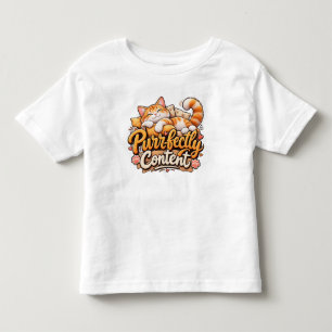 Camiseta Infantil Gato Fofo Perfeitamente Contente Infantil