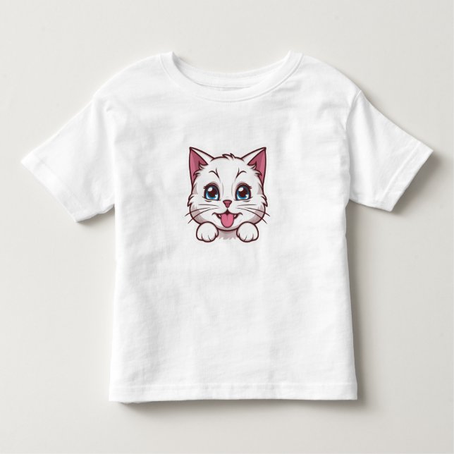 Camiseta Infantil gato giro para crianças (Frente)