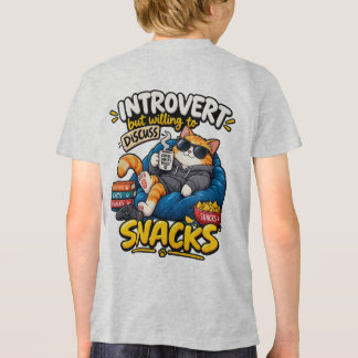 Camiseta Infantil Gato Introvertido Engraçado