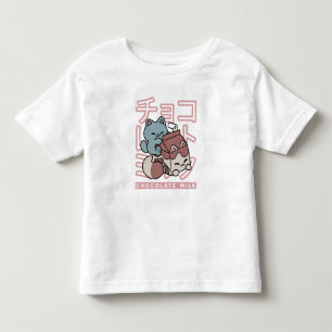 Camiseta Infantil Gato Kawaii com Leite de Chocolate – Arte Pop Japo