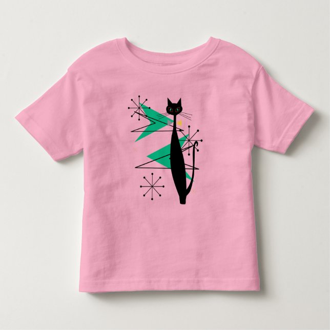 Camiseta Infantil Gato legal moderno do MCM do meio século atômico (Frente)