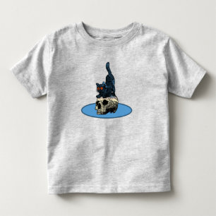Camiseta Infantil Gato na Caveira Bebê Menino Menina Halloween 2023