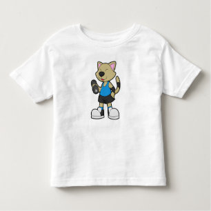 Camiseta Infantil Gato na Malhação com Dumbbell