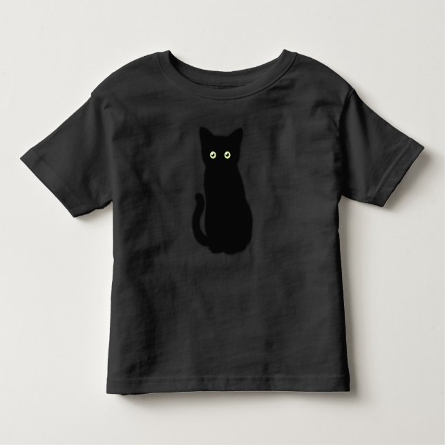 Camiseta Infantil Gato negro, gatinho fofo, diversão espetacular (Frente)