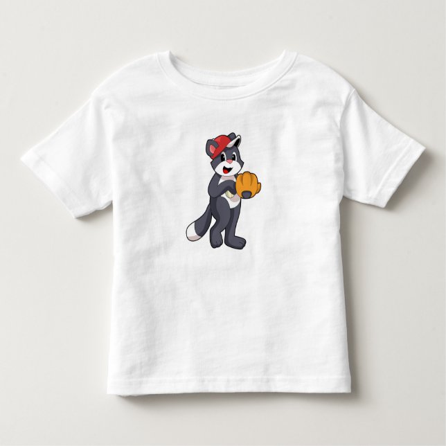 Camiseta Infantil Gato no Baseball com luva de beisebol.PNG (Frente)