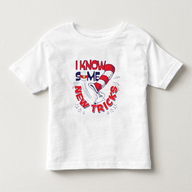 Camiseta Infantil Gato No Chapéu Eu Conheço Alguns Truques Novos (Frente)