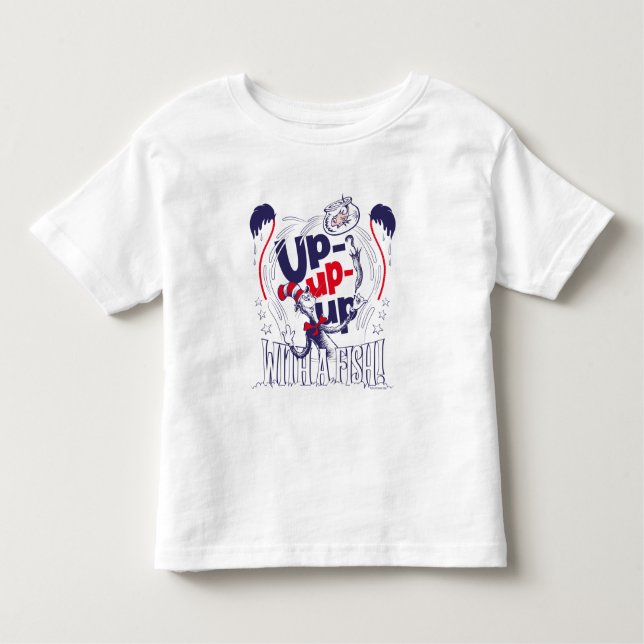 Camiseta Infantil Gato no Chapéu | Para Cima Com Um Peixe (Frente)